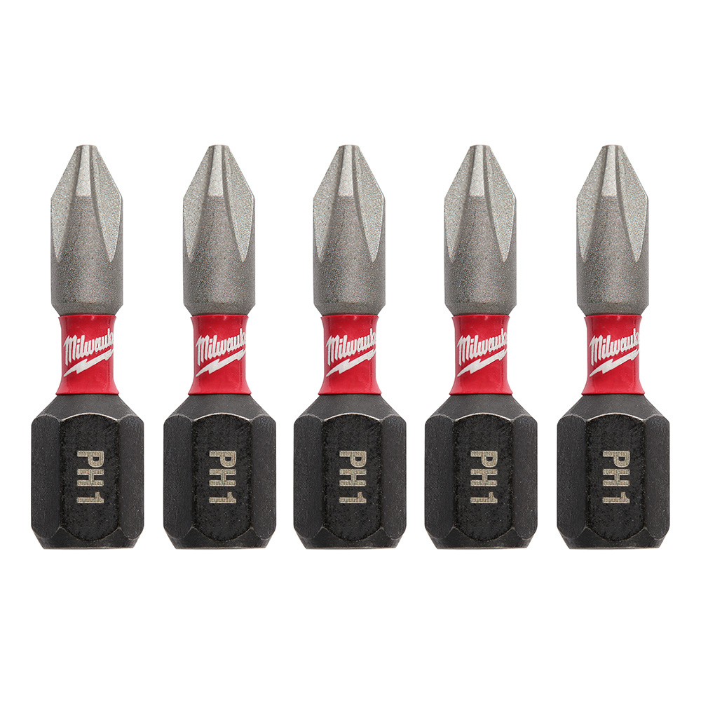 SHOCKWAVE Impact Phillips #1 Insert Bits - 5 Pack