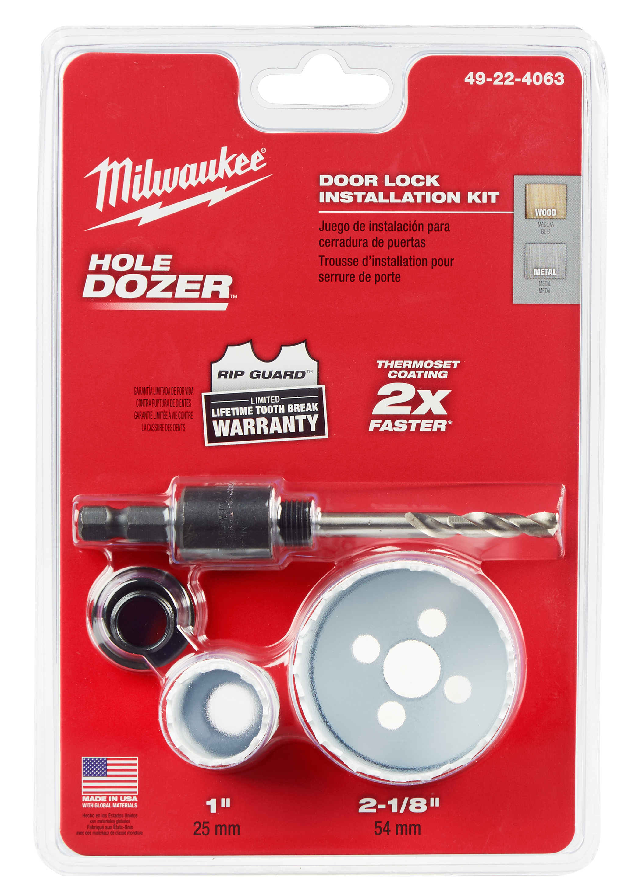 Door Lock Hole Dozer Hole Saw Kit