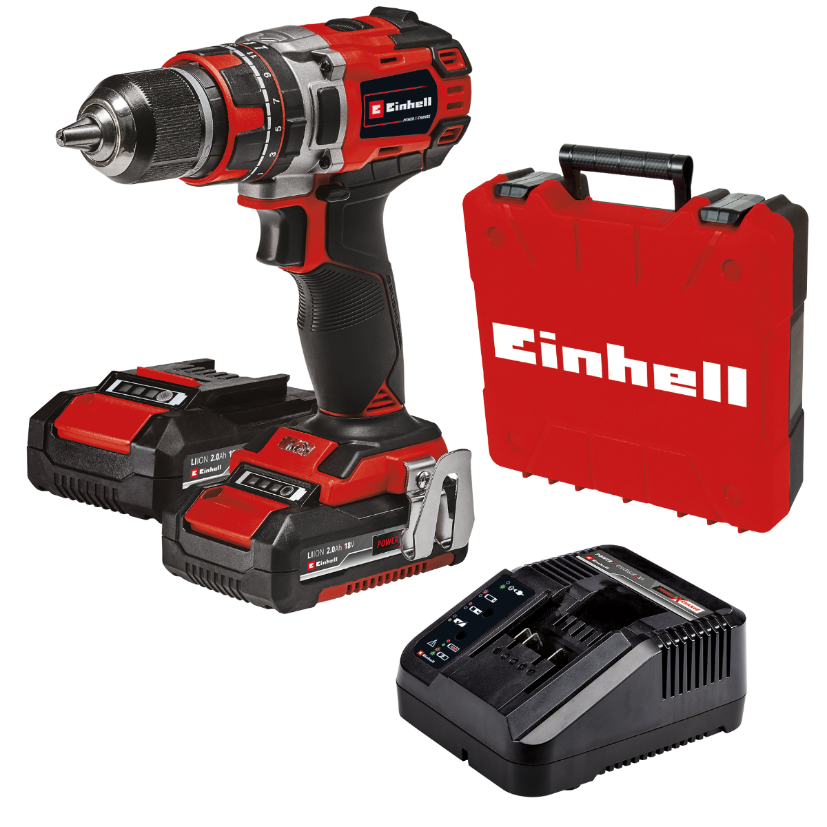 18V 1/2” Cordless Hammer Drill/Driver Kit (With 2 x 2.0 Ah batteries, charger) - BRUSHLESS
