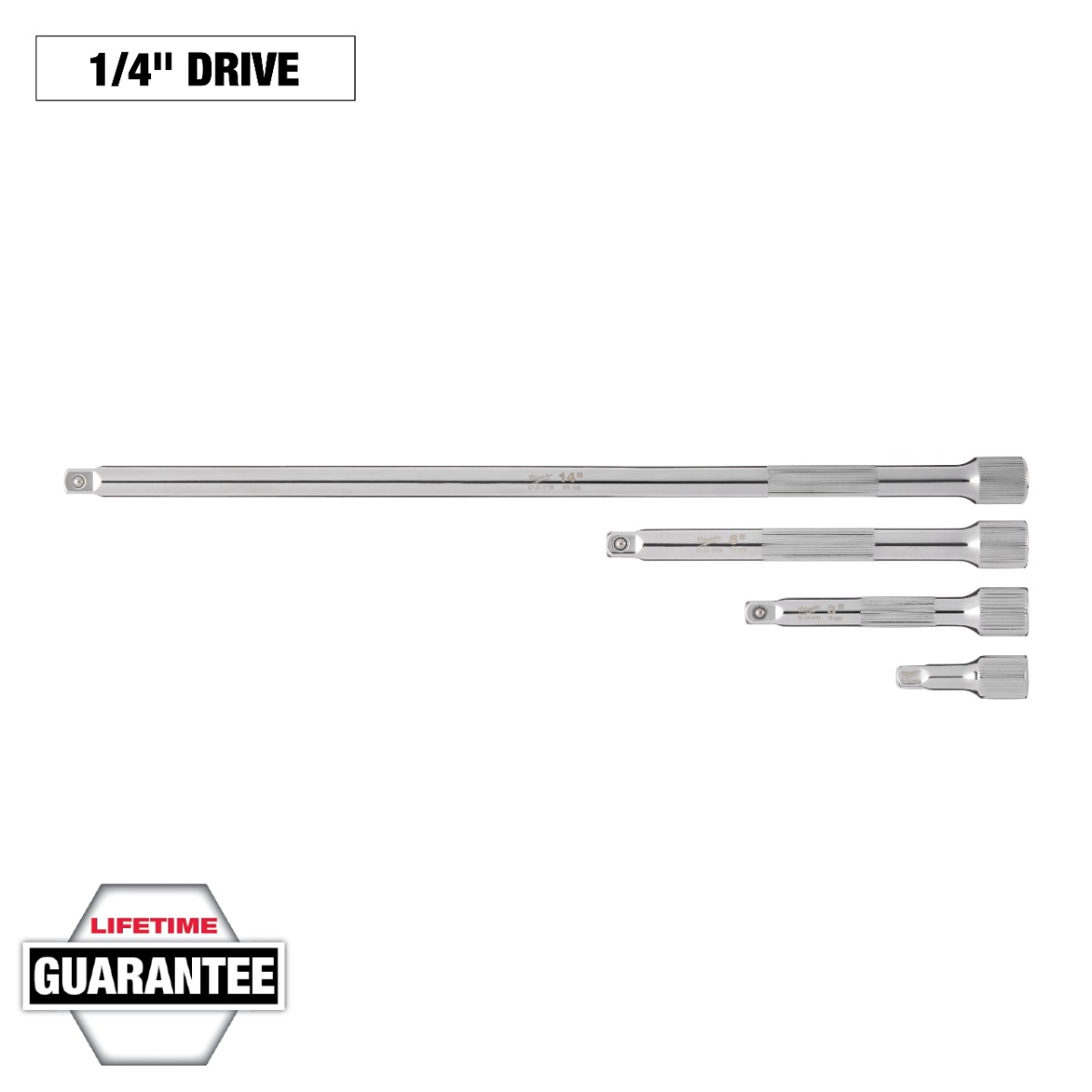 4pc 1/4” Drive Extension Set