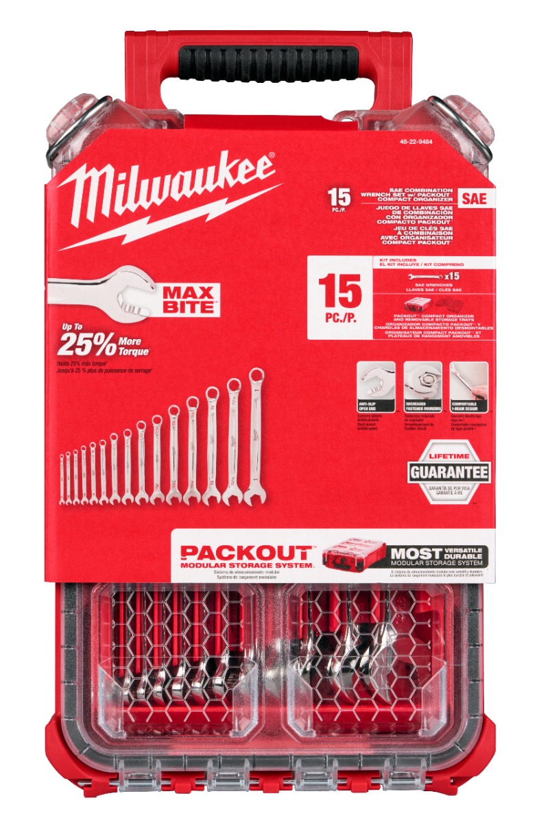 15pc SAE Combination Wrench Set with PACKOUT™ Compact Organizer