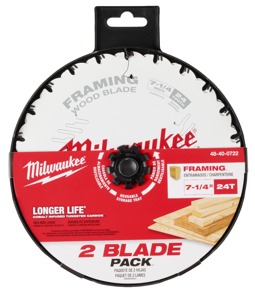 7-1/4" 24T Framing Circular Saw Blade 2PK