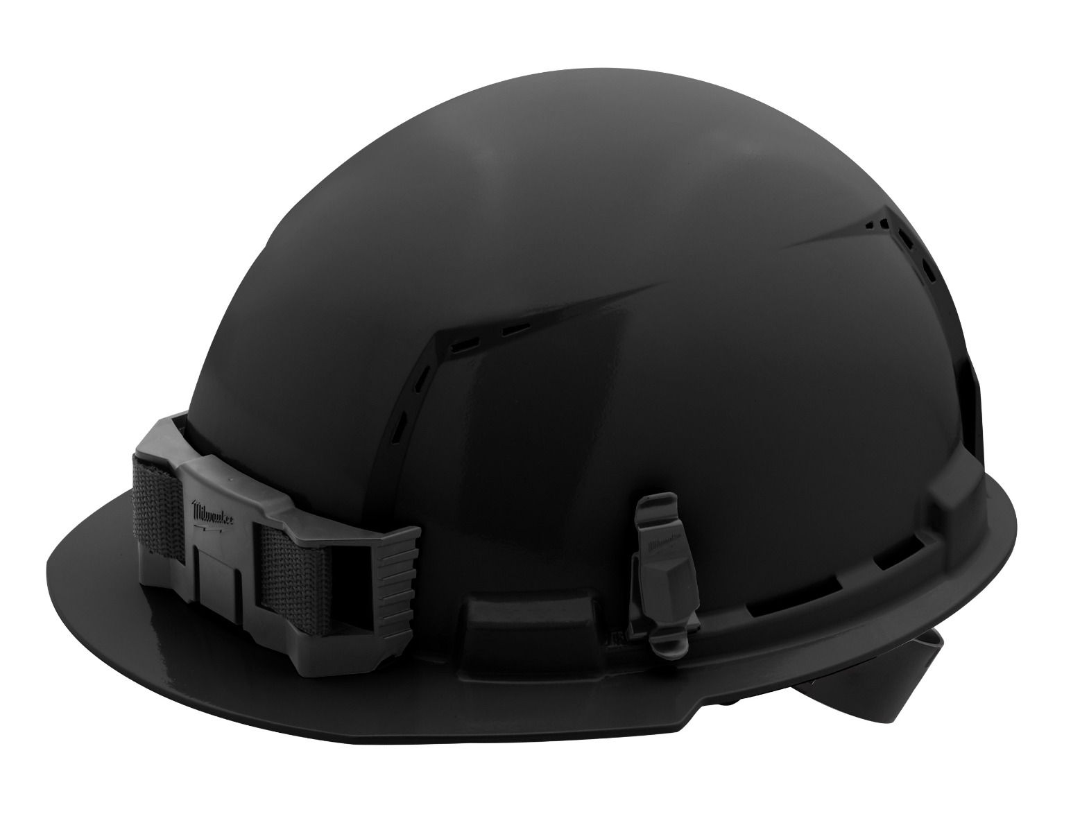 Front Brim Hard Hat w/4pt Ratcheting Suspension (USA) - Black - 5 Pack