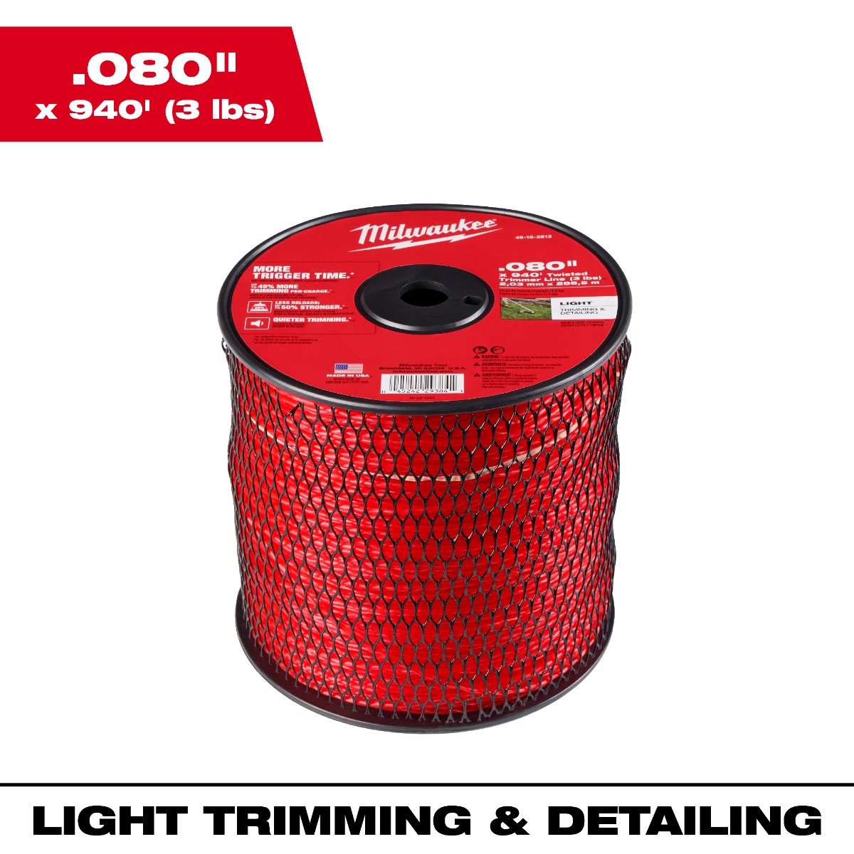 Milwaukee .080" x 940’ (3 lbs.) Twisted Trimmer Line