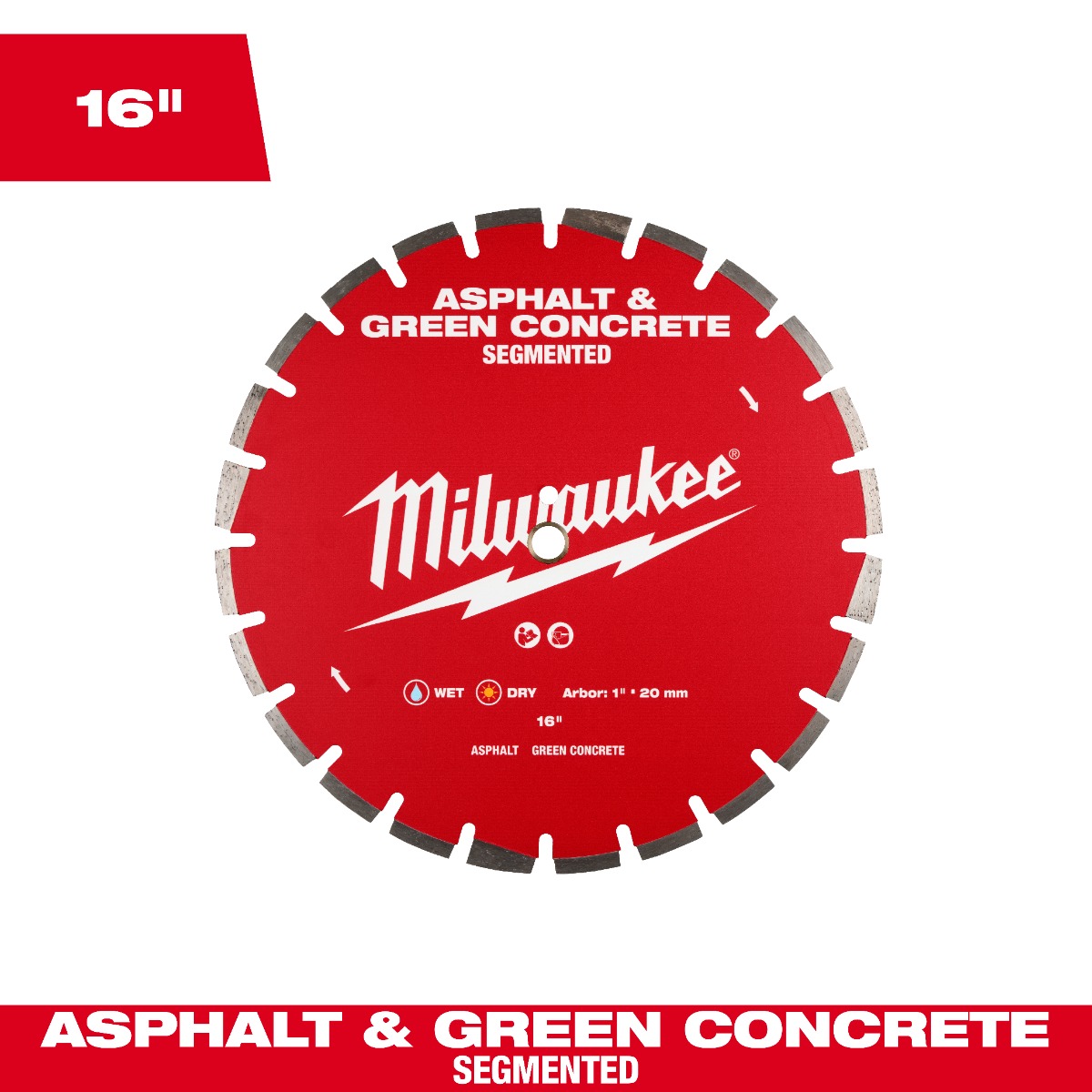 16" Asphalt & Green Concrete Segmented Diamond Blade