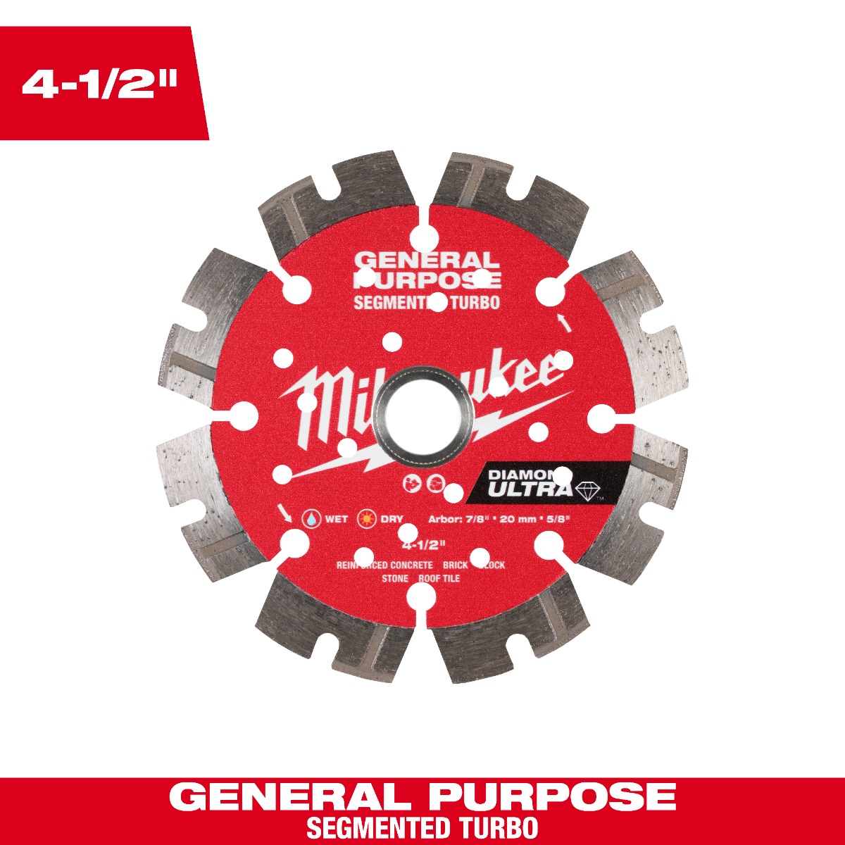 4-1/2" DIAMOND ULTRA™ Segmented Turbo, General Purpose Diamond Blade