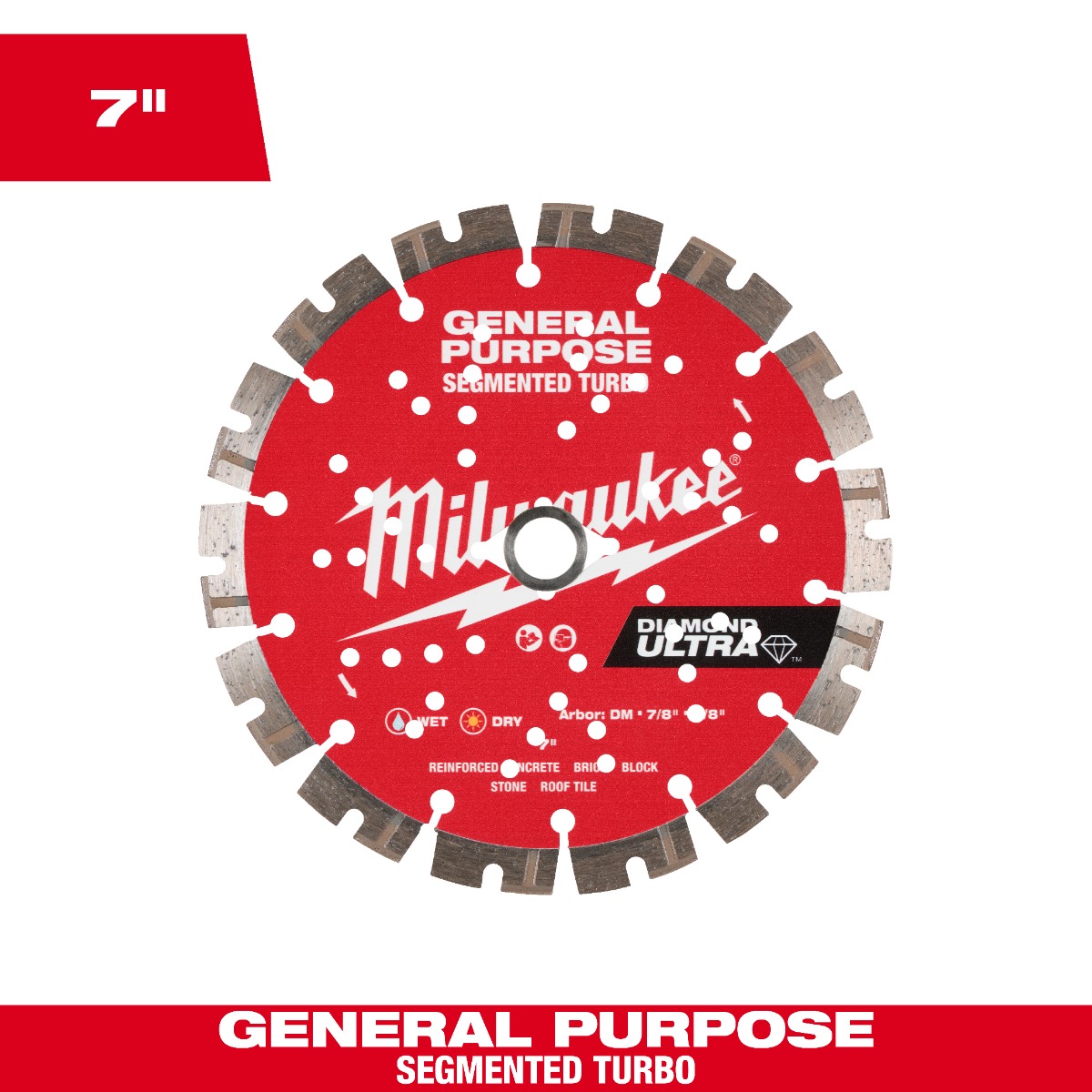 7" DIAMOND ULTRA™ Segmented Turbo, General Purpose Diamond Blade
