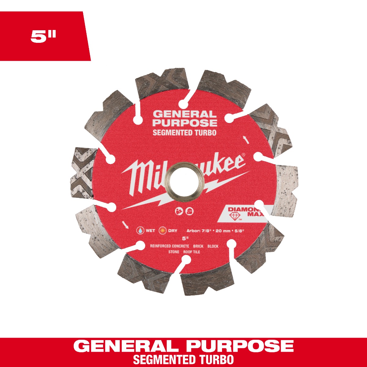 5" DIAMOND MAX™ Segmented Turbo, General Purpose Diamond Blade