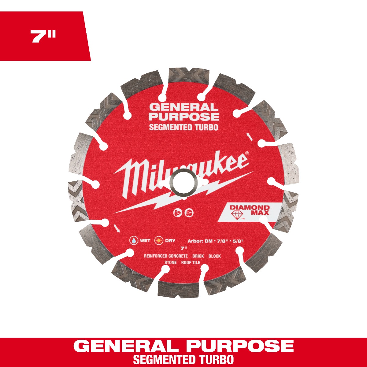7" DIAMOND MAX™ Segmented Turbo, General Purpose Diamond Blade