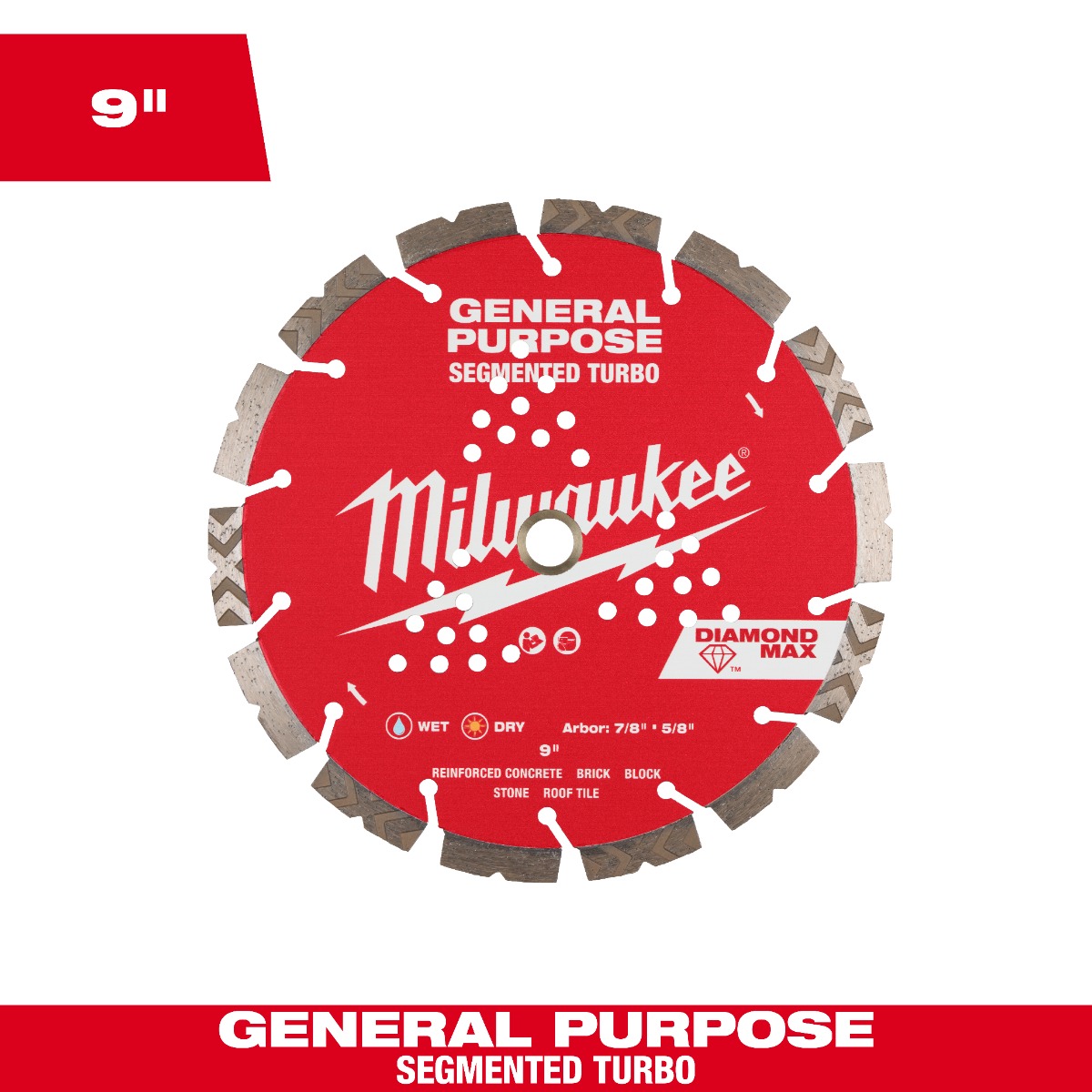 9" DIAMOND MAX™ Segmented Turbo, General Purpose Diamond Blade