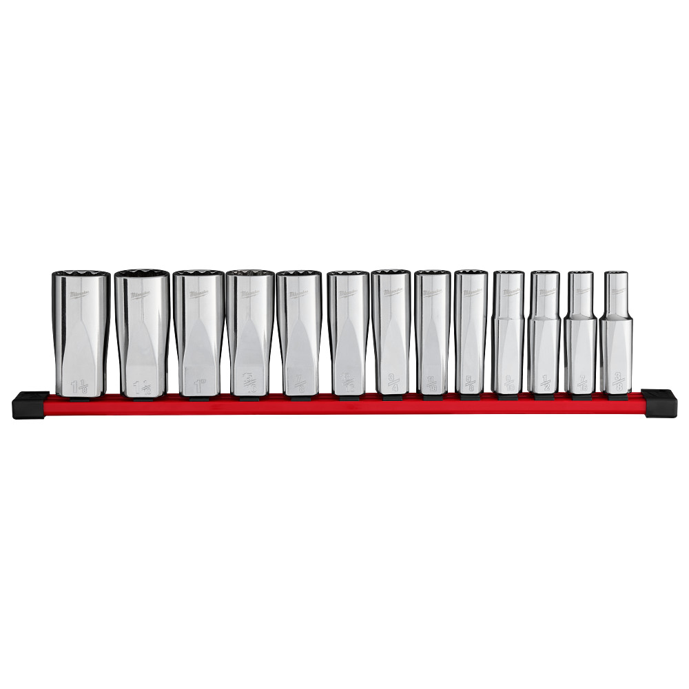 13pc 1/2” Drive 12-Point Deep Well SAE Socket Set