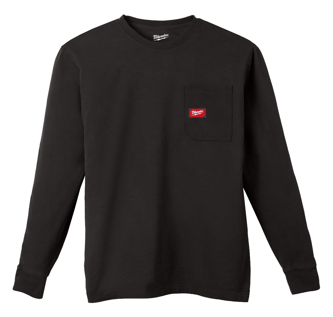 HEAVY DUTY POCKET T - LS BLACK