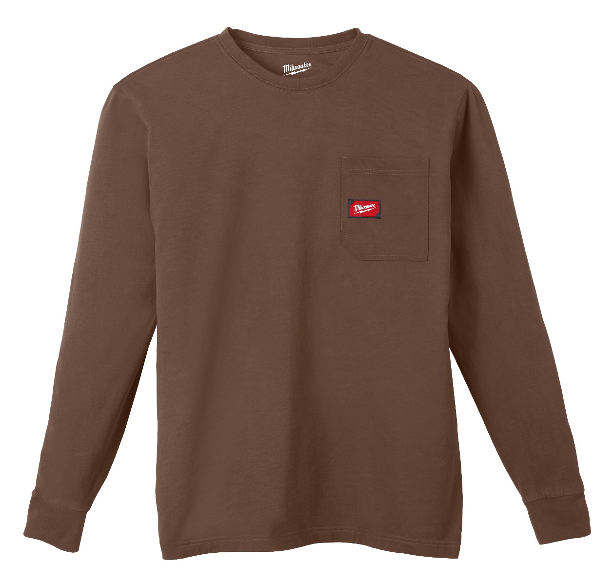 HEAVY DUTY POCKET T - LS BROWN