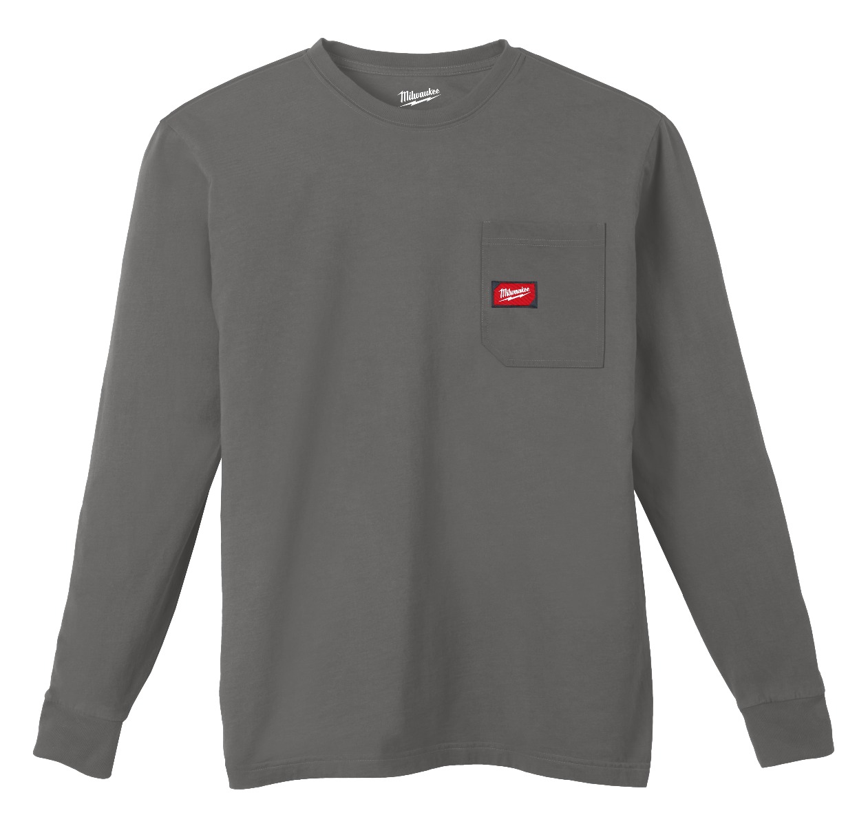HEAVY DUTY POCKET T - LS GRAY