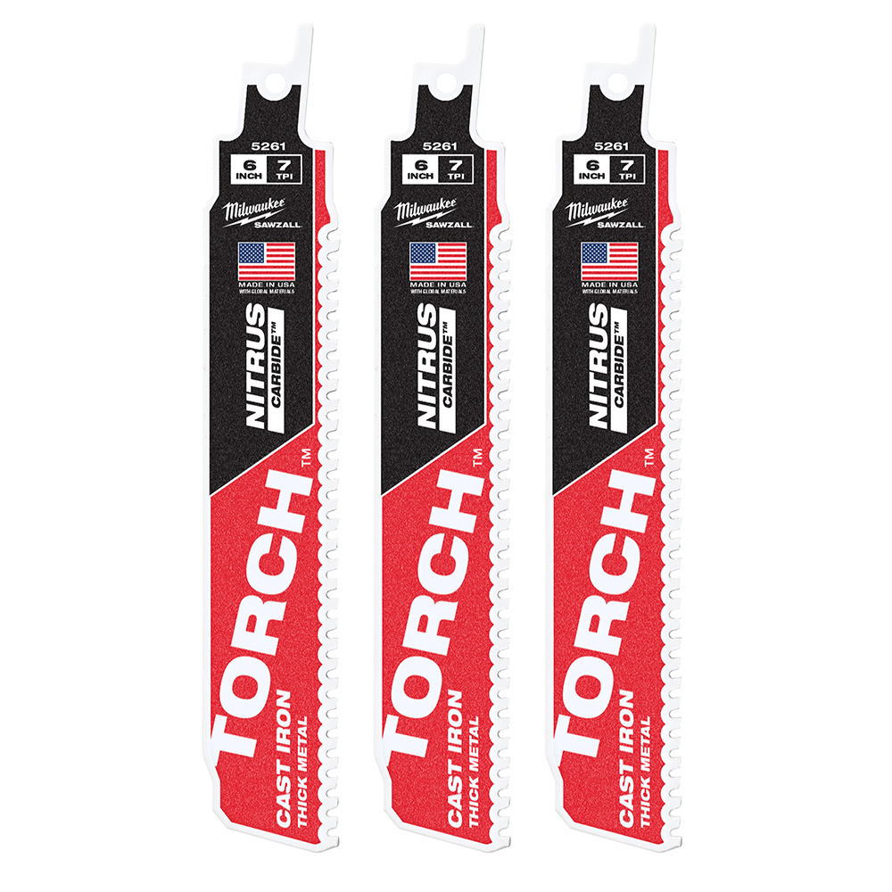 6" 7TPI The TORCH for Cast Iron with NITRUS CARBIDE  - 3 Pack
