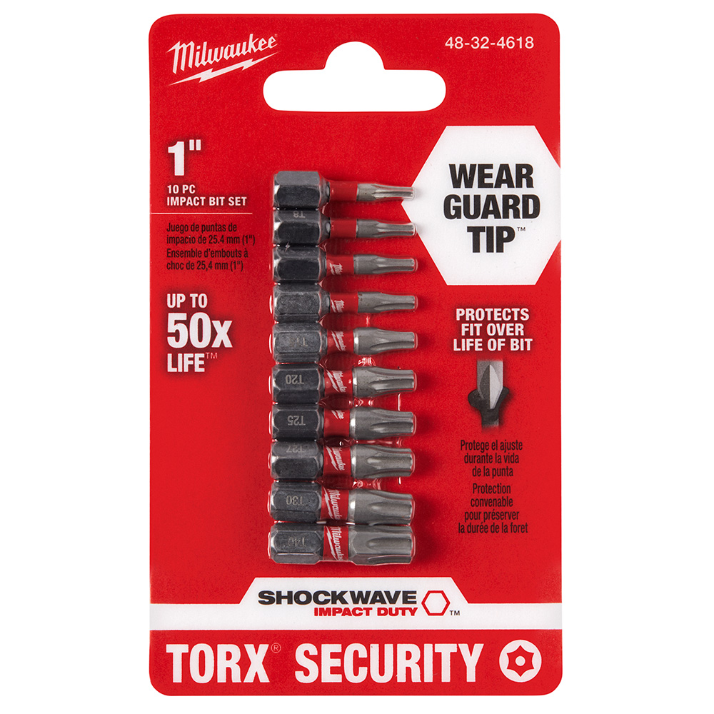 10-Piece SHOCKWAVE Impact Torx Security Insert Bit Sets - 3 Pack