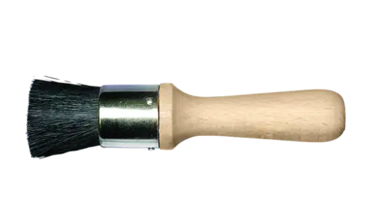 1-1/8" Dia. Stencil Brush - Black China Bristle Fill, Wood Handle - Box Qty 12