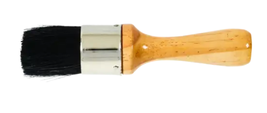 1-1/4" Dia. Stencil Brush - Black China Bristle Fill, Wood Handle - Box Qty 12