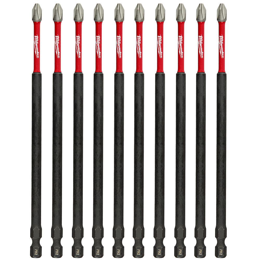 SHOCKWAVE 6 in. Impact Phillips #2 Power Bits  - 10 Pack