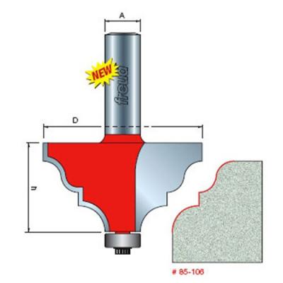 2-1/4-Inch Dia. Solid Surface Edge Profile