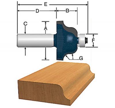 1/2-Inch Cut 1/4-Inch Shank Roman Ogee Router Bit With Ball Bearing