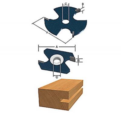 1/8-Inch Kerf 3 Wing Slotting Cutter Router Bit