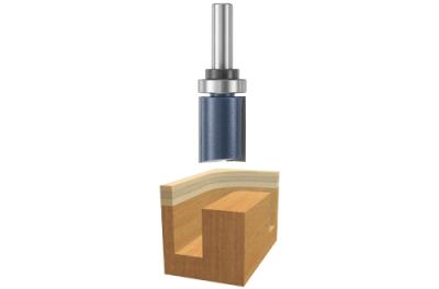 1-1/8 In. x 1-1/2 In. Carbide Tipped 2-Flute Top Bearing Straight Trim Bit
