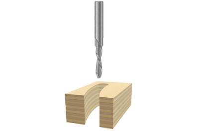 3/16 In. x 3/4 In. Solid Carbide 2-Flute Downcut Spiral Bit