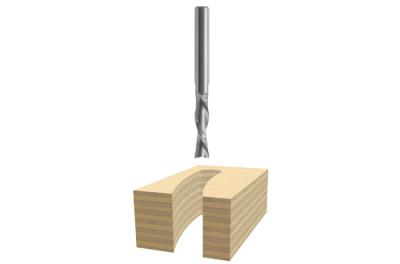 1/4 In. x 1 In. Solid Carbide 2-Flute Downcut Spiral Bit