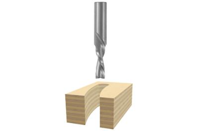 1/2 In. x 1-1/4 In. Solid Carbide 2-Flute Downcut Spiral Bit