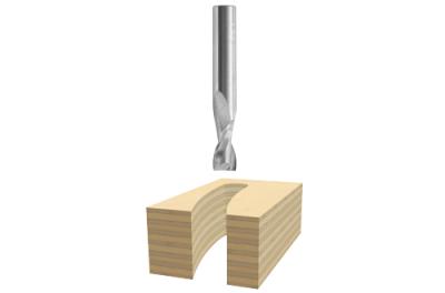 1/4 In. x 1 In. Solid Carbide 2-Flute Upcut Spiral Bit