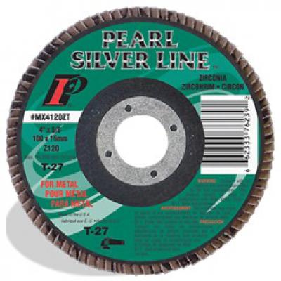 7 x 5/8-11 Silver Line™ Zirconia Maxidisc™ Flap Discs for Metal/Stainless Steel, Type 27 Shape