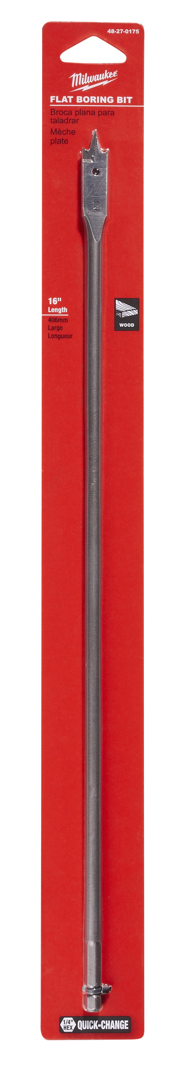 1/2 in. x 16 in. Flat Boring Bit