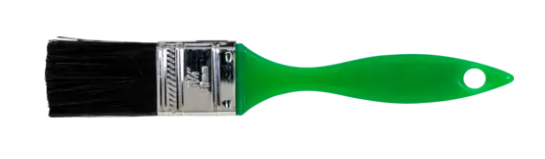 1-1/4" Wall Brush - Black Polyester Fill, Green Plastic Handle - Box Qty 20