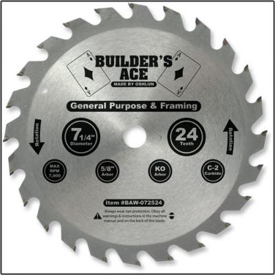 7 1/4 in. 24T General Purpose Saw Blade - Builder's Ace Series (50 PACK)