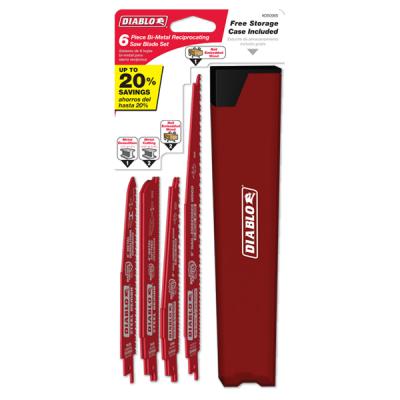 6 pc Nail-Embedded Wood and Metal Cutting/Demolition Recip Blade Set (6 pc. Set)