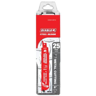 6" Steel Demon Bi-Metal Recip Blade for Metal (3/32" to 5/16") (25 pk)