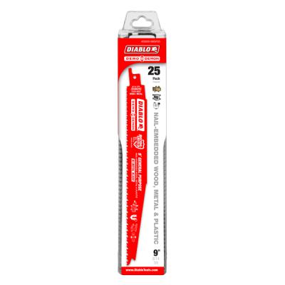 9" Demo Demon Bi-Metal Recip Blade for Nail-Embedded Wood, Metal, and Plastic (25 pk)
