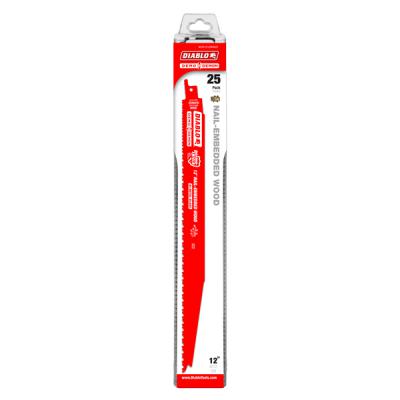 12" Demo Demon Bi-Metal Recip Blade for Nail-Embedded Wood (25 pk) 