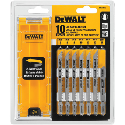 10-Piece T-Shank Jig Saw Blade Set w/Case