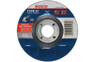 4-1/2 In. 1/4 In. 7/8 In. Arbor Type 27 30 Grit Grinding Abrasive Wheel (10 Pack)