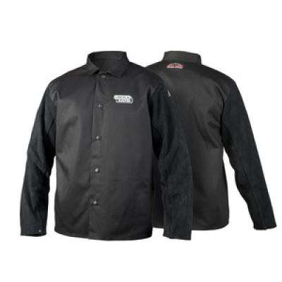 TRADITIONAL SPLIT LEATHER-SLEEVED JACKET - M