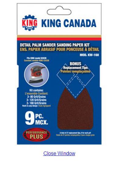 Sanding Paper Kit (9 Pc) / Fits 8303N