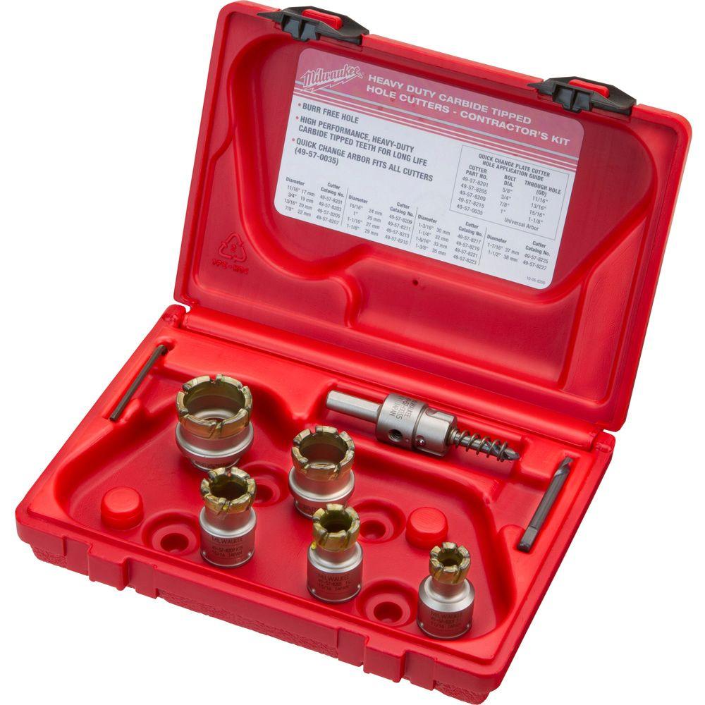 Contractor's Steel Plate Carbide Cutter Kit  - 7 Piece