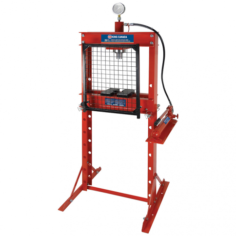 KING 20 TON HYDRAULIC SHOP PRESS WITH GRID GUARD