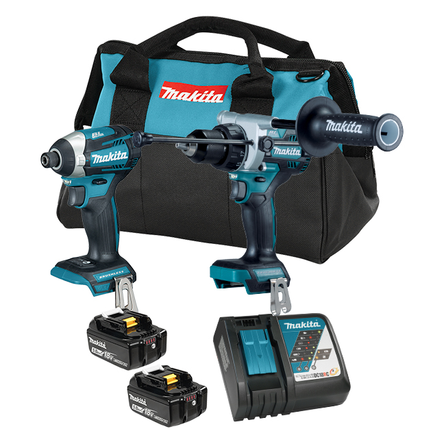 18V LXT Brushless 2 Tool Combo Kit, 5.0Ah x2