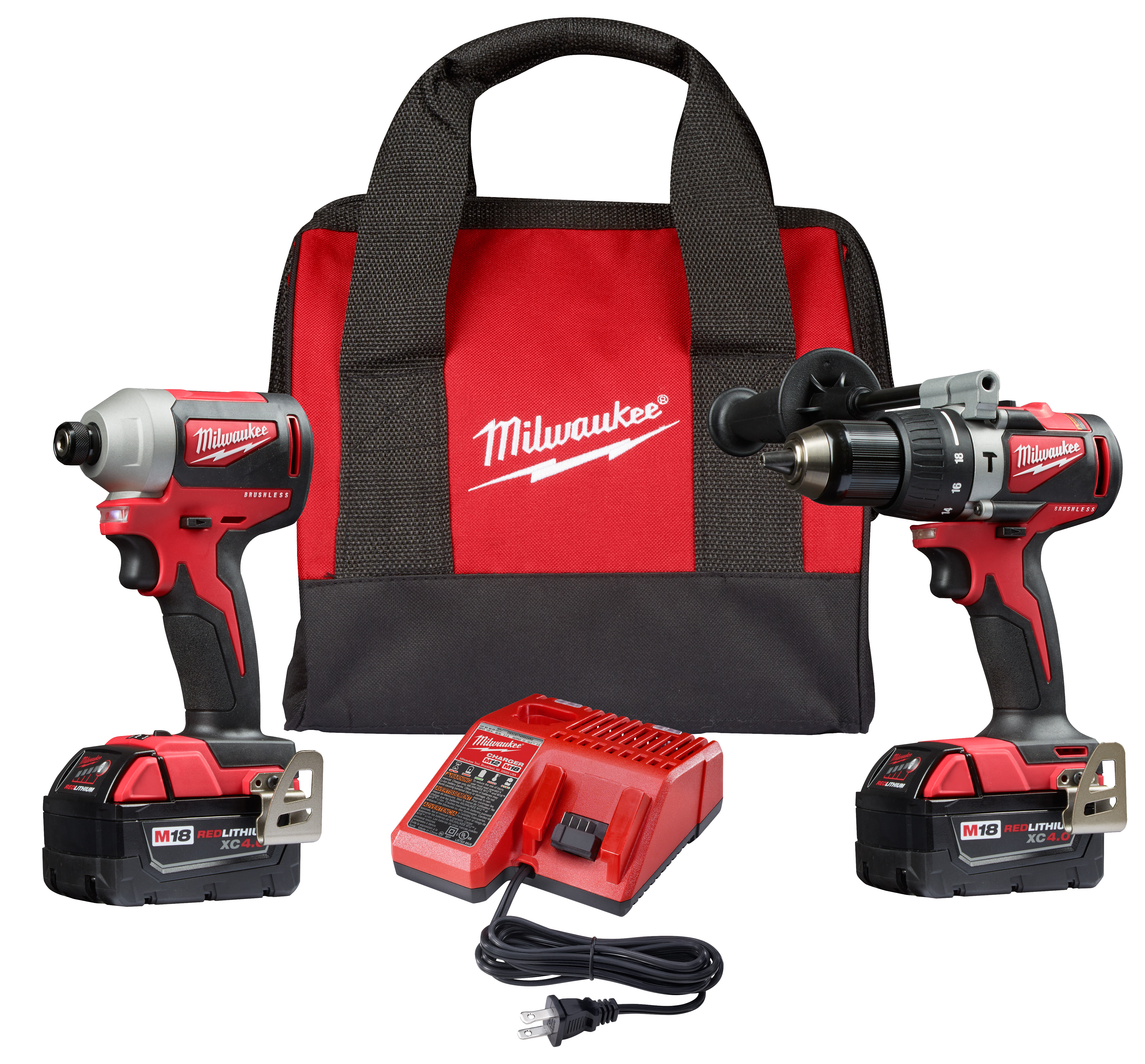 M18 18 Volt Lithium Ion Brushless Cordless Hammer Drill/Impact Driver Combo Kit