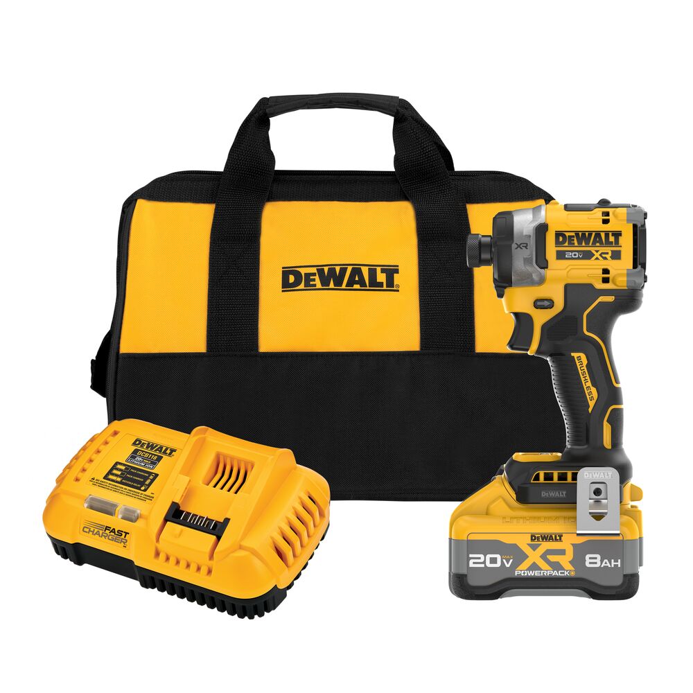 20V MAX* XR® BRUSHLESS CORDLESS 3-SPEED HIGH TORQUE 1/4 IN. IMPACT DRIVER KIT WITH XR POWERPACK™