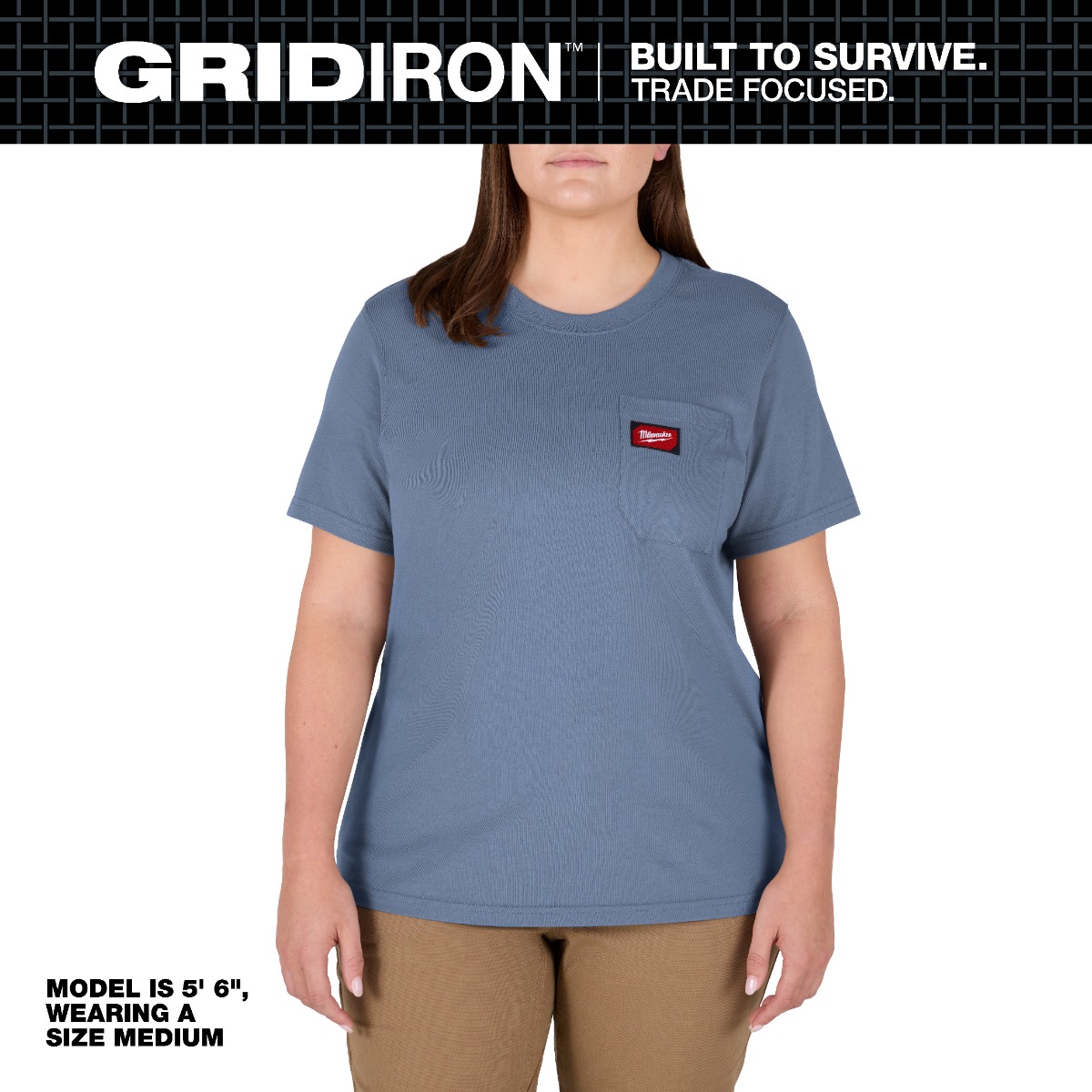 Women's GRIDIRON™Pocket T-Shirt - Short Sleeve Blue 