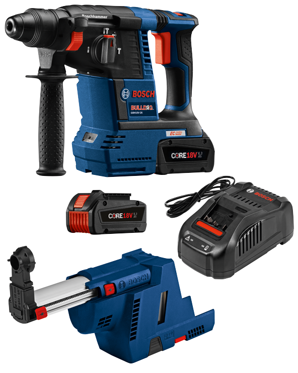 18V EC Brushless SDS-plus® Bulldog™ 1 In. Rotary Hammer Kit with Dust Collection Attachment